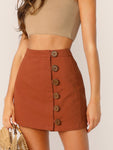 Button Front Skirt