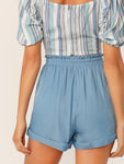 Drawstring Waist Cuffed Shorts