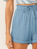 Drawstring Waist Cuffed Shorts