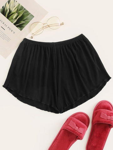 Lettuce Hem Ribbed Sleep Shorts