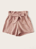 Paperbag Waist Pocket Patched Shorts