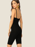 Solid Cami Unitard Romper