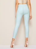 Solid Skinny Cropped Jeans