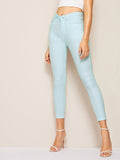 Solid Skinny Cropped Jeans