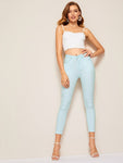 Solid Skinny Cropped Jeans