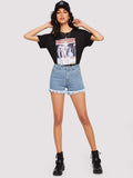 Raw Hem Denim Shorts