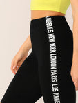 Lettering Tape Side Cycling Shorts