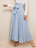 Bow Tie Wide Waistband Maxi Skirt