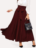 Bow Tie Wide Waistband Maxi Skirt