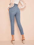 Light Wash Button Fly Paperbag Waist Jeans