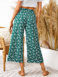 Ditsy Floral Knot Front Overlap Culotte Pants