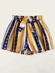 Striped Tie Front Shorts