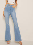  High Waist Flare Leg Denim Jeans