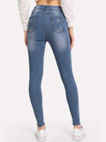 Knee Rips Raw Hem Skinny Jeans