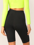 High Waist Solid Cycling Shorts