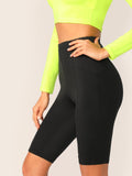 High Waist Solid Cycling Shorts