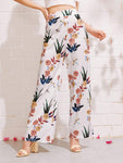 Floral Print Wide Leg Pants