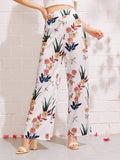 Floral Print Wide Leg Pants