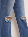 Ripped Flare Leg Jeans