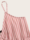 Surplice Striped Self Belted Wrap Romper