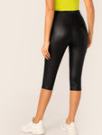 High Waist Leather Look Leggings