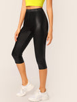 High Waist Leather Look Leggings