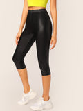 High Waist Leather Look Leggings