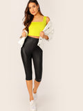 High Waist Leather Look Leggings