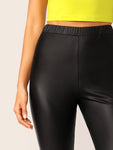 High Waist Leather Look Leggings