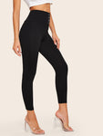 Hook & Eye Wide Waistband Leggings