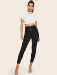 Hook & Eye Wide Waistband Leggings