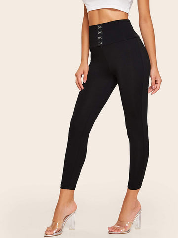 Hook & Eye Wide Waistband Leggings