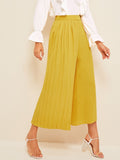 Pleated Panel Wide Leg Pants