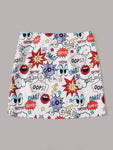 Cartoon Print A-line Skirt