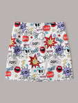 Cartoon Print A-line Skirt