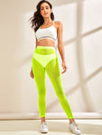 Neon Lime Sheer Leggings Without Pantie