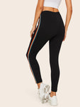 Tuxedo Rainbow Stripe Side Leggings