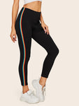 Tuxedo Rainbow Stripe Side Leggings