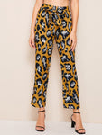 Leopard Tie Front Pants