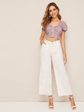 Raw Hem Wide Leg Jeans