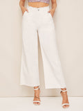 Raw Hem Wide Leg Jeans