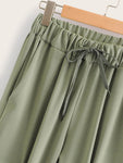 Pocket Side Drawstring Waist Cargo Pants