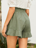 Ruffle Hem Paperbag Waist Skorts