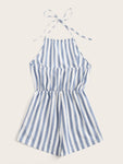 Tie Back Striped Romper