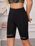 Letter Embroidery Cycling Shorts