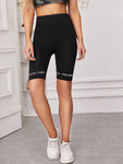 Letter Embroidery Cycling Shorts