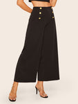 Double Breasted Wide Leg Pants