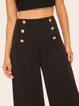Double Breasted Wide Leg Pants