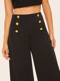 Double Breasted Wide Leg Pants