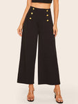 Double Breasted Wide Leg Pants